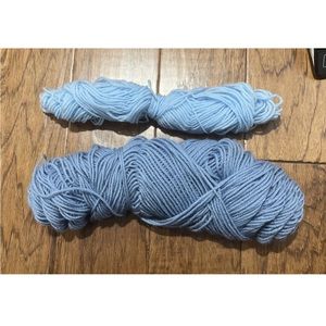 Dusty Blue / Light Blue Yarn 4-Ply 4.5 Ounces Partial Skeins Acrylic Lot Of 2